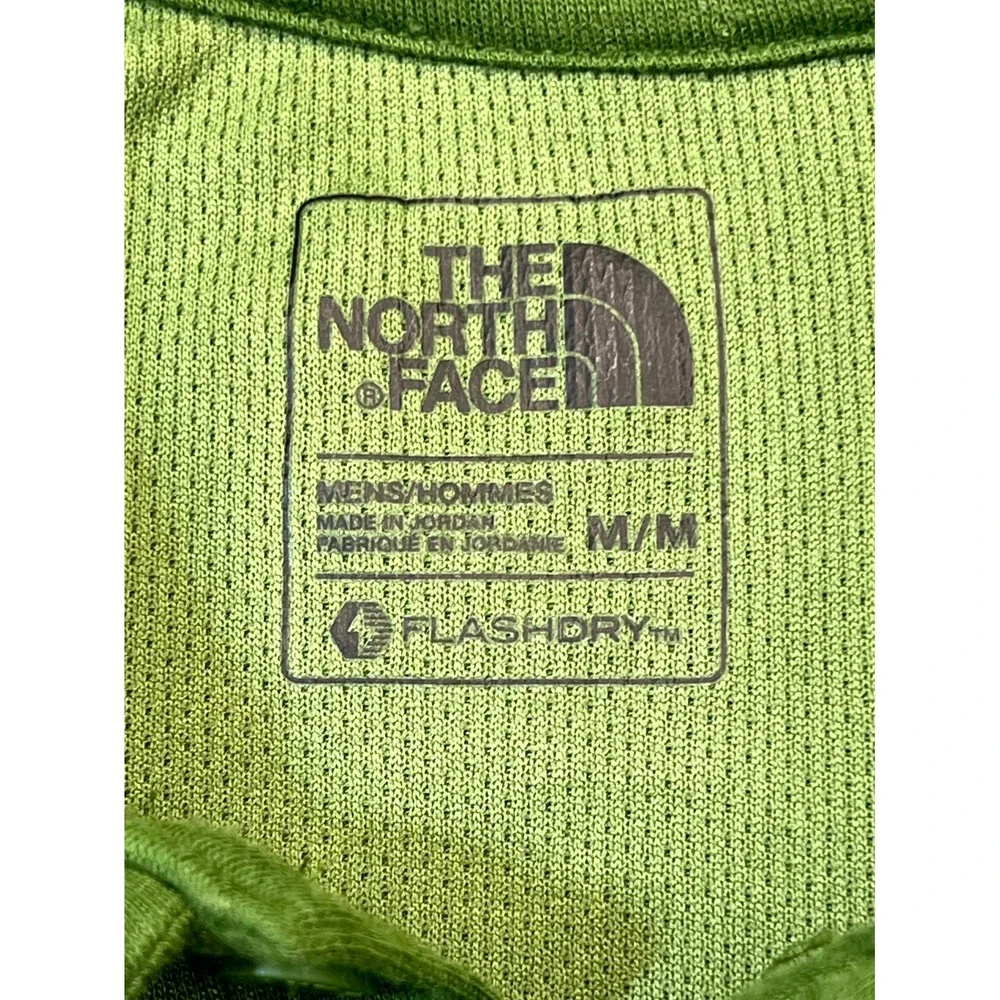 The North Face Polo Shirt Mens Medium Lime Green FlashDry Golf Sports Tennis